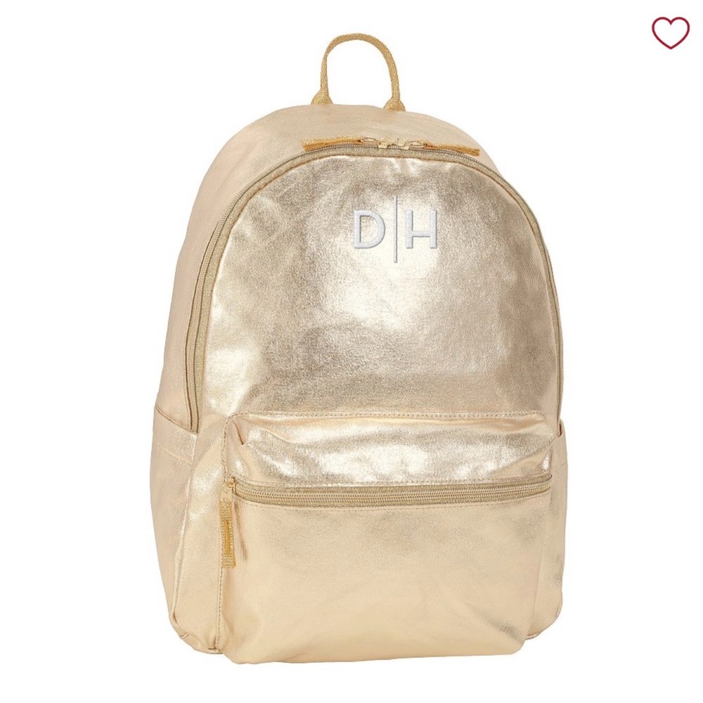 Pottery Barn Teen Gold Backpack and Pouch Set